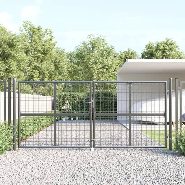 Vidaxl - Mesh Garden Gate Anthracite 300x125 cm Galvanised Steel