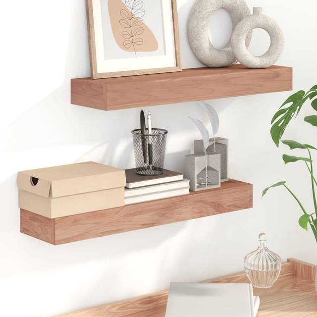 (60 x 15 x 6 cm) vidaXL Wall Shelves Wooden Picture Ledge Wall Bookshelf Solid Wood Teak 2 pcs