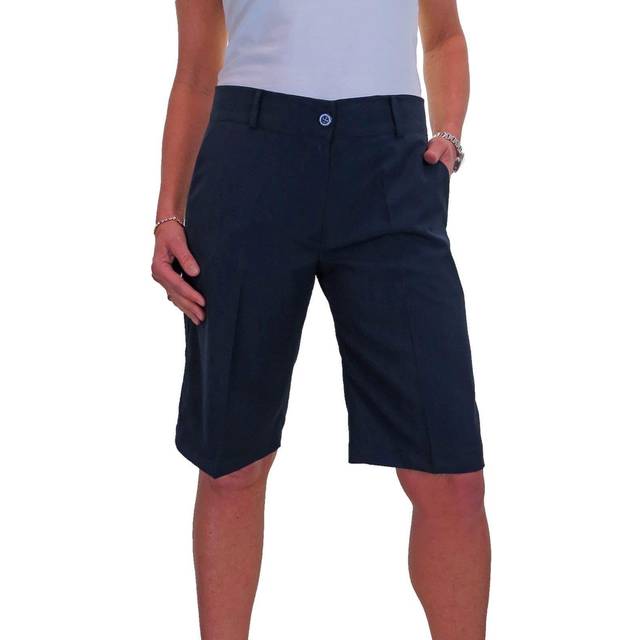 Smart Pleated Tailored Shorts - Navy - 22