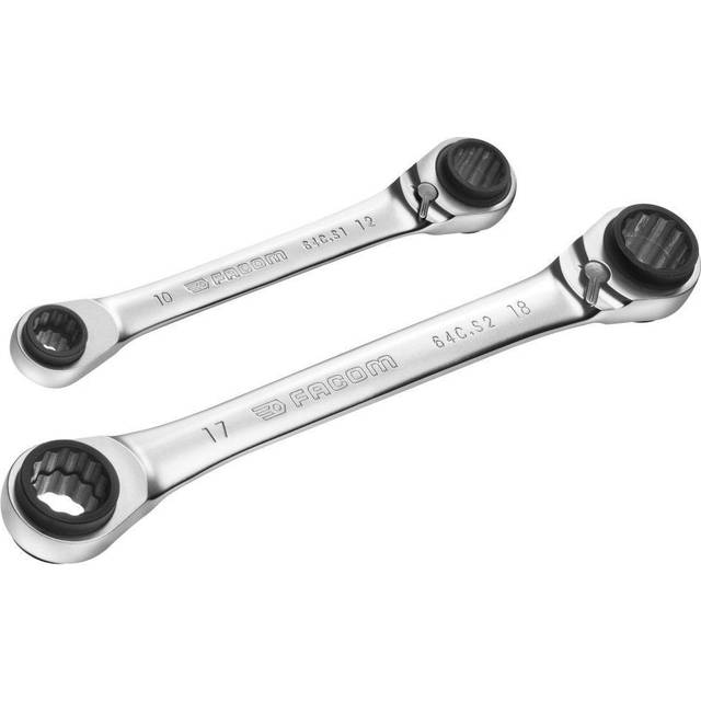 Facom 2 Piece Quatro Ratchet Ring Spanner Set