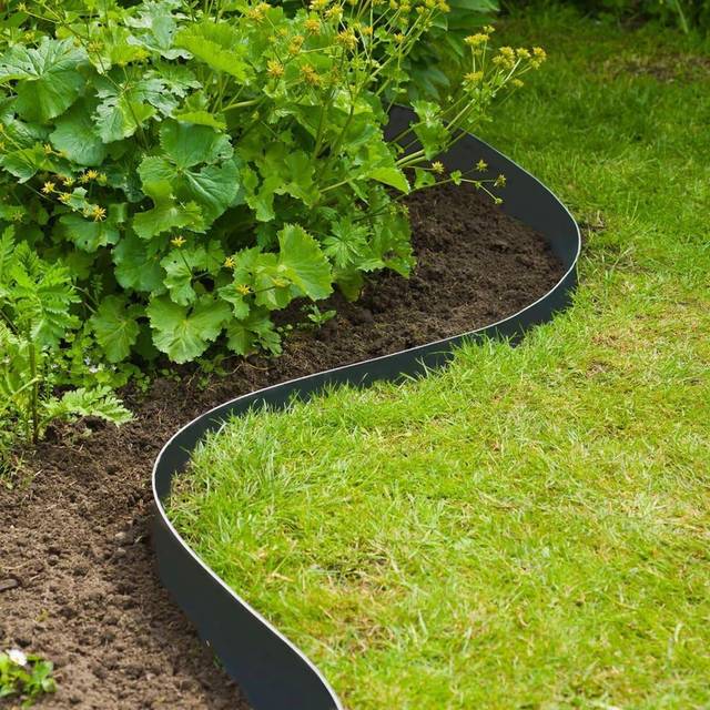 Nature Garden Border Edging Lawn Border Landscape Edging 0.075x10 m 3 mm Black