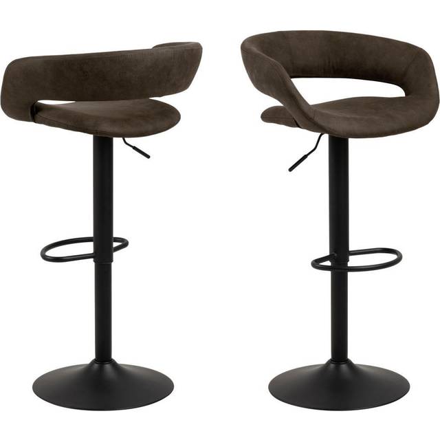 AC Design Furniture Jack barstol set om 2, B: 54,5 x H: 101 x D: 48,5 cm, antracit/svart, tyg/metall, 2 st