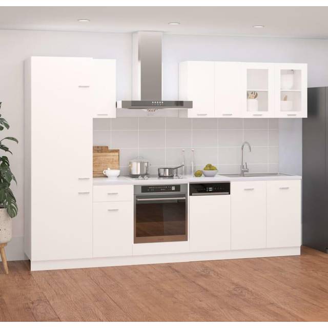 8 Piece Kitchen Cabinet Set Lyon White Engineered Wood Vidaxl