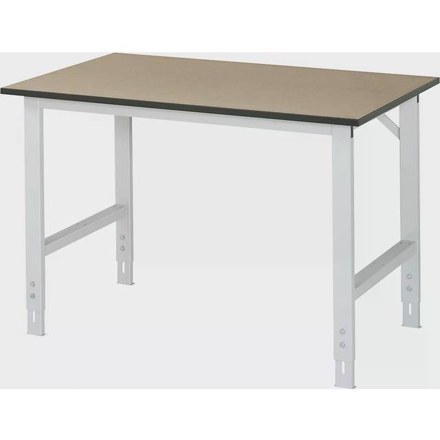 Arbeitstisch B1250xT800xH760-1080mm, Arbeitsplatte MDF Gestell lichtgrau