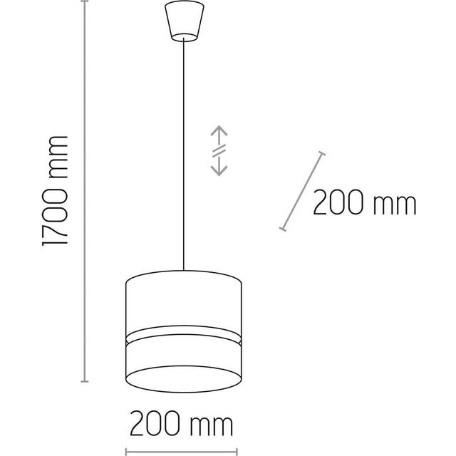 TK Paglia taklampa 200 - vitt tyg och naturrotting