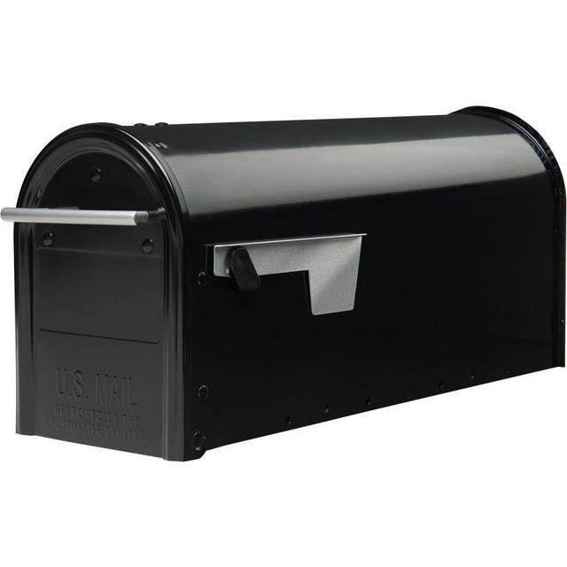 Architectural Mailboxes Franklin Post Mount Mailbox  Black with Silver