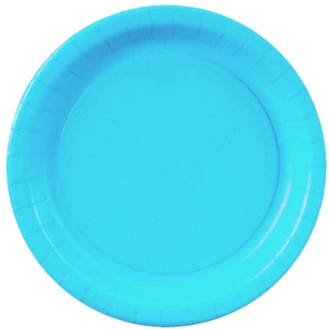 Creative Converting 7 Solid Bermuda Blue Luncheon Paper Plates - 24pcs