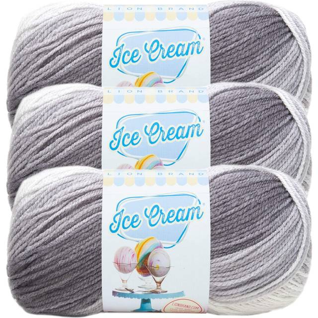 (3 Pack) Lion Brand Yarn Ice Cream Baby Yarn  Cookies & Cream Baby