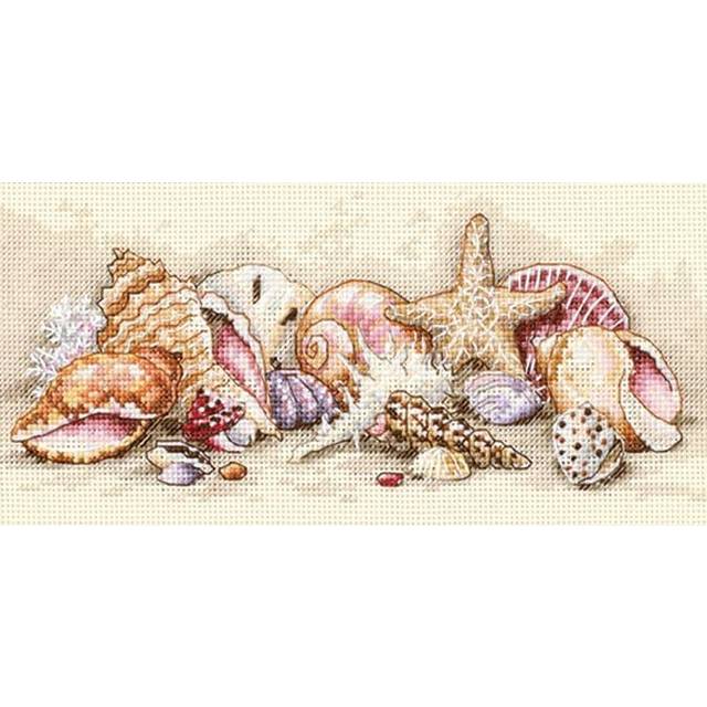 "Dimensions/Gold Petite Counted Cross Stitch Kit 8""X4""-Seashell Treasures (18 Count)"