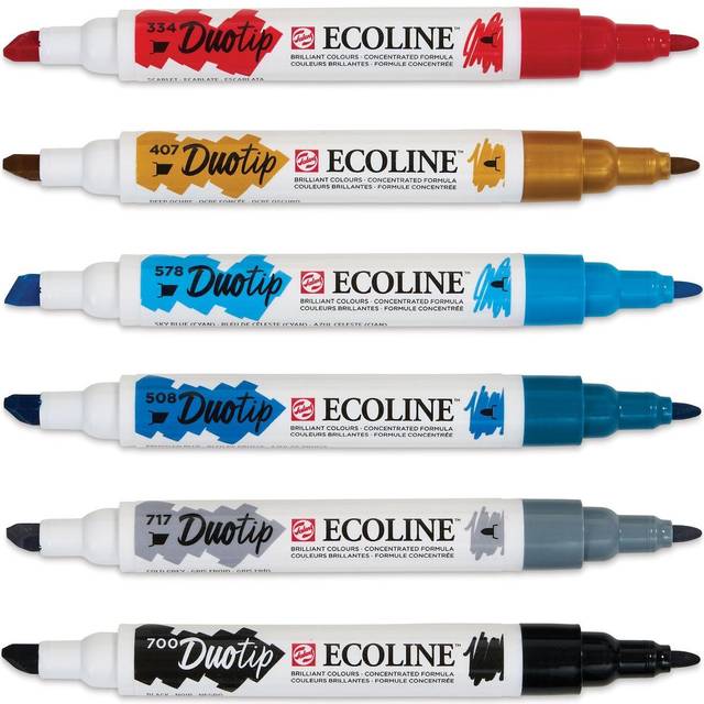 Feutres - TALENS - Ecoline - Set Urban Landscape - 6 pièces - Aquarelle concentrée et transparente