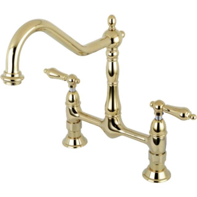 Kingston Brass KS1172AL Heritage Kitchen Bridge Faucet  Polished Brass