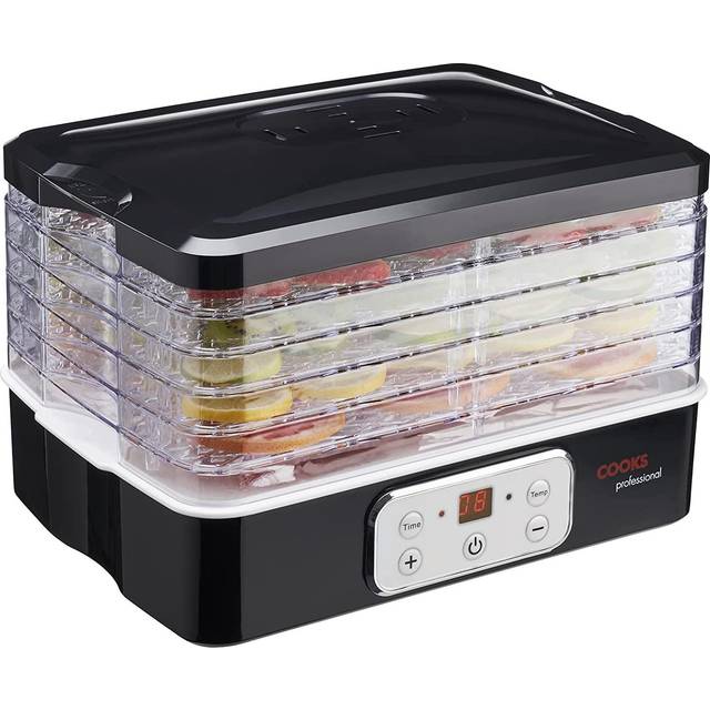 Cooks Professional Food Dehydrator 240W With 5 Trays, Adjustable Temperature & Timer - Fruit Meat Vegetables Preserver - 5 Tier - One Size