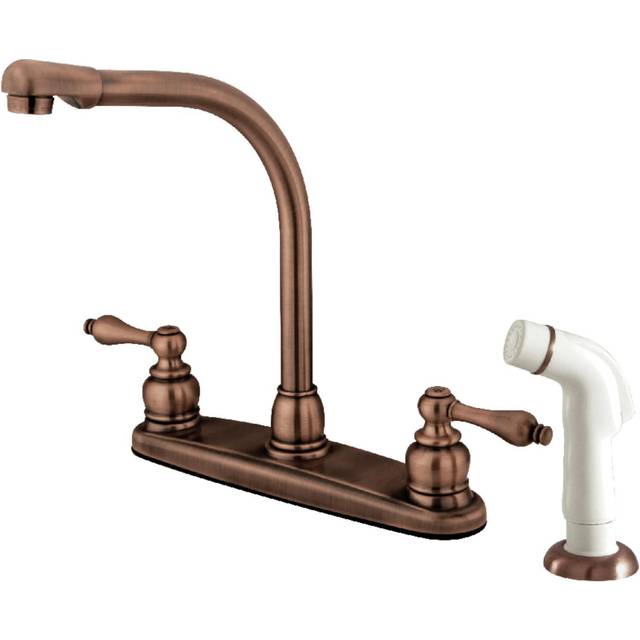"Kingston Brass KB716AL Victorian 8"""" Centerset Kitchen Faucet  Antique"
