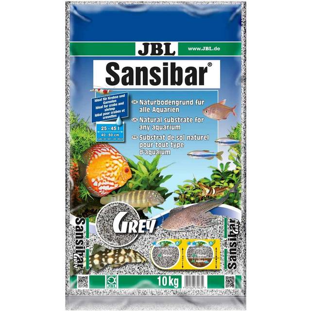 JBL Zansibar 67063, botten för söt- och havsvatten akvarier, 10 kg, grå