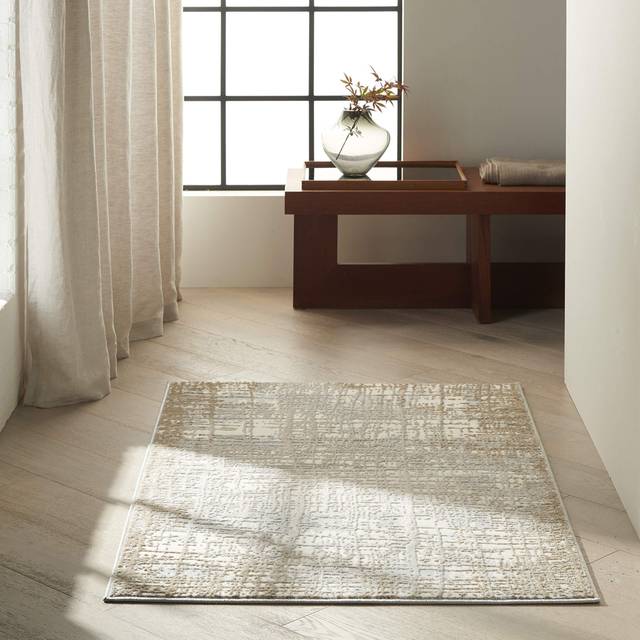 Rush Tufted Abstract Ivory/Taupe Rug (Rectangle 97cm x 152cm)