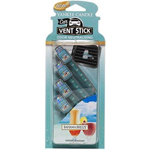 Yankee Candle Car Air Fresheners  Car Vent Stick Bahama Breeze Scented  Includes 4 Odor Neutralizing Sticks  Each Lasts Up To 2 Weeks