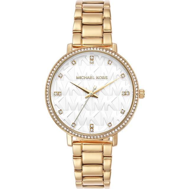 MK Pyper Gold-Tone Embossed Logo Watch - Gold - Michael Kors - ONE SIZE
