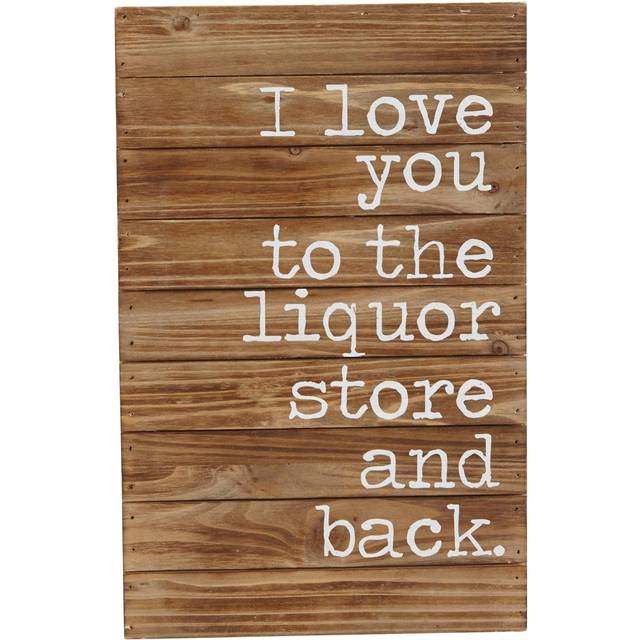 Mud Pie Planked Wood Liquor Store and Back Wall Plaque  Brown