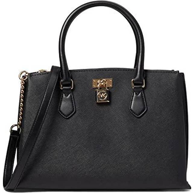 Michael Kors Medium Saffiano Leather Satchel - Black (Size W:12â x H:9â x D:5.75â)