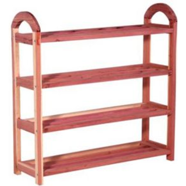 "CedarFresh 4-Tier Cedar Shoe Rack  26.75""""""""h x 26.75""""""""w x 8.5""""""""d"