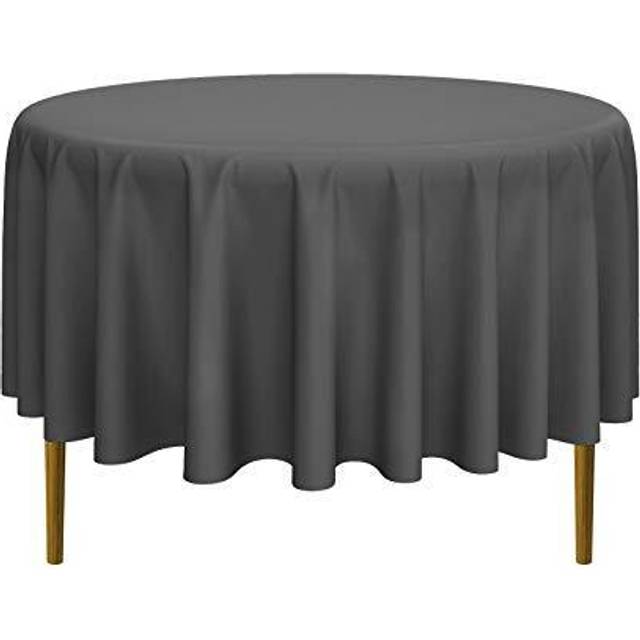 Lann's Linens Rund Premium 90 Inch Rund Polyesterstof Dug Grå