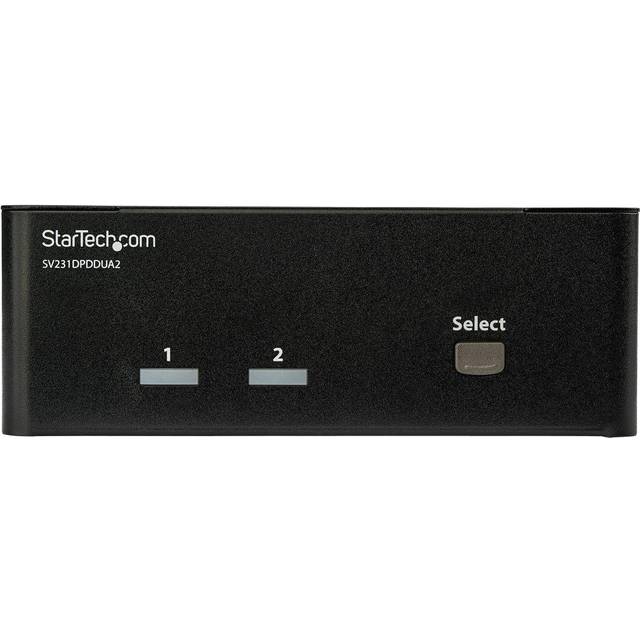 StarTech.com 2-port DisplayPort Dual Monitor KVM-omkopplare – DisplayPort KVM – 4K 60 Hz, svart