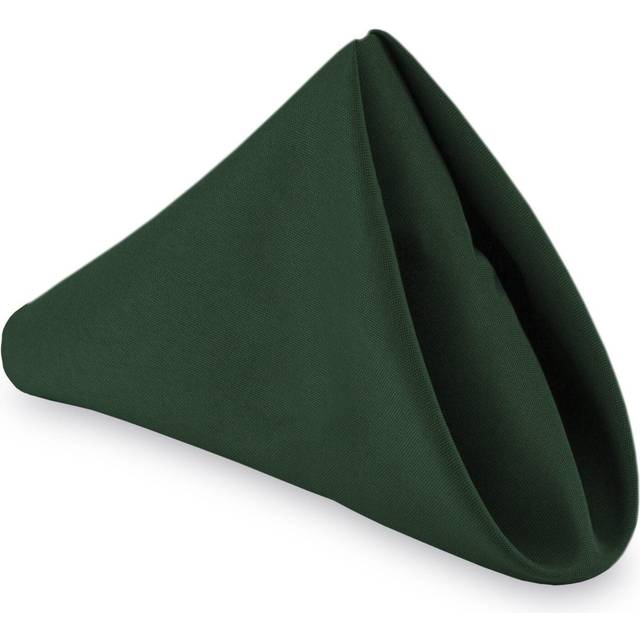 Lanns Linens - 1 Dozen 20 Oversized cloth Dinner Table Napkins - Machine Washable RestaurantWeddingHotel Quality Polyester Fabric - Hunter green