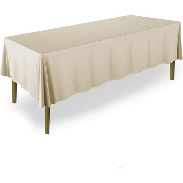 Lann's Linens - 70 x 120 Premium Tablecloth for Wedding/Banquet/Restaurant - Rectangular Polyester Fabric Table Cloth - Beige