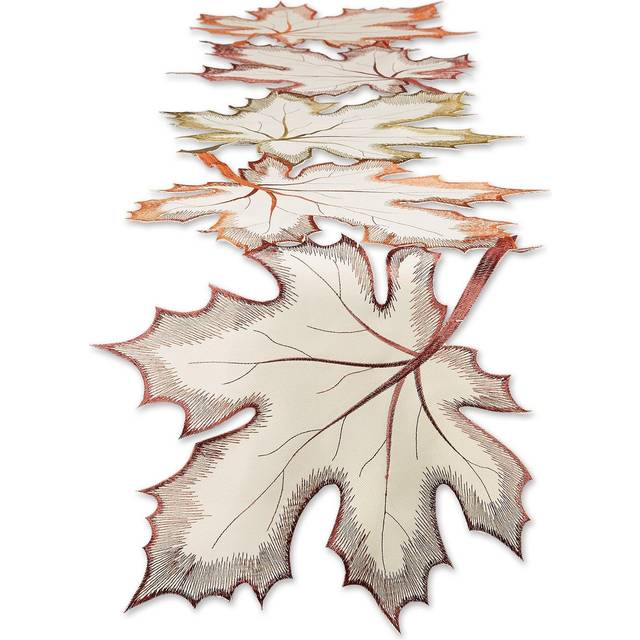 DII Maple Leaves Embroidered Table Runner 14x108
