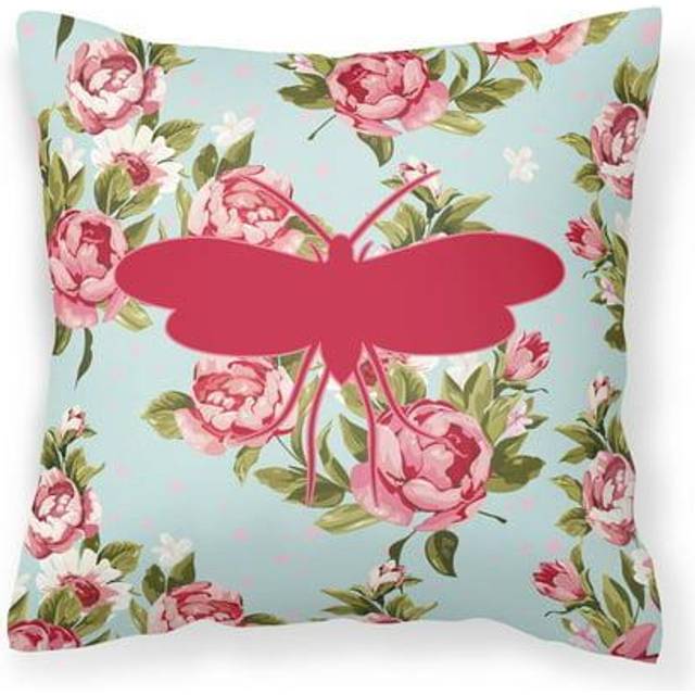 Caroline's Treasures BB1058-RS-BU-PW1414 Moth Shabby Chic Blue Roses Decorative Pillow  Large  Multicolor