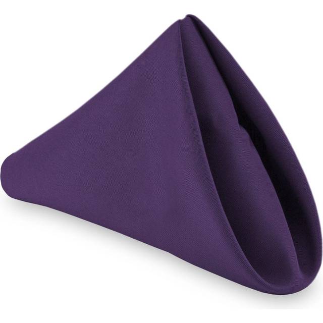 Lanns Linens - 1 Dozen 20 Oversized cloth Dinner Table Napkins - Machine Washable RestaurantWeddingHotel Quality Polyester Fabric - Purple
