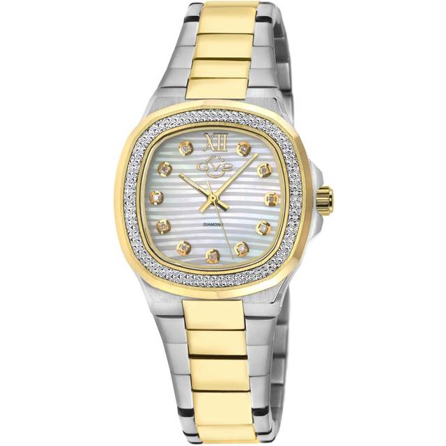 Womens Potente Lady White MOP dial, Two Toned 316L Stainless Steel IPYG Diamond Swiss Quartz Watch - Multi - One Size