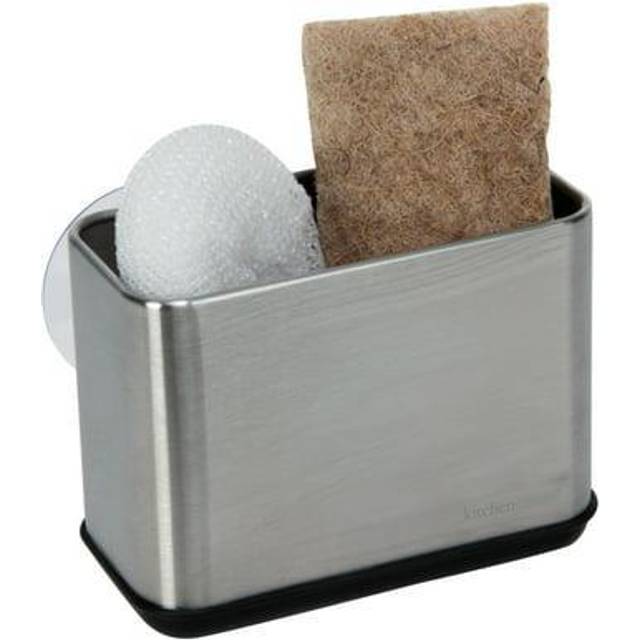 Kitchen Details Cup Sponge Holder/Basket  Space-Saving  Perfect for Kitchen or Bathroom  Sleek  in Stainless Steel Suction Sink Caddy (4192-SS)