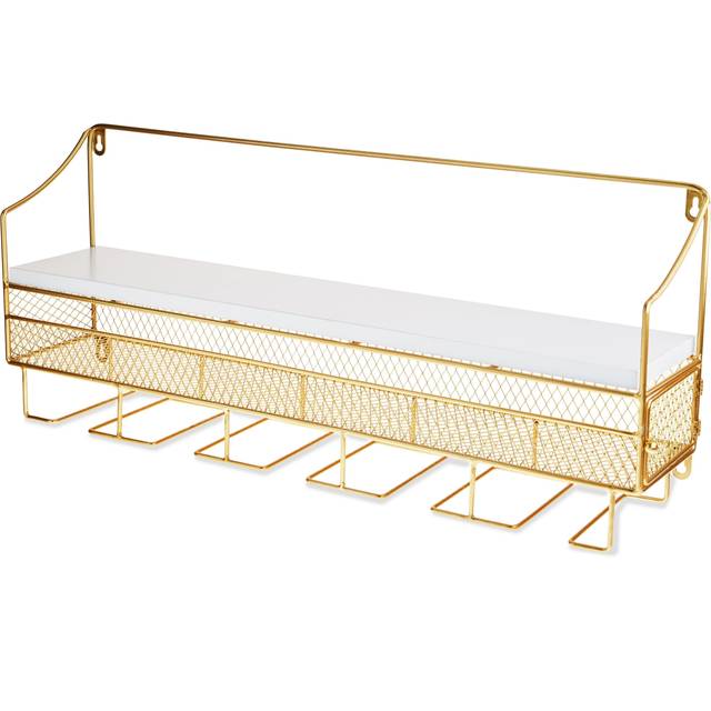 Twine Gold Wall Mounted Wine Rack & Cork Storage