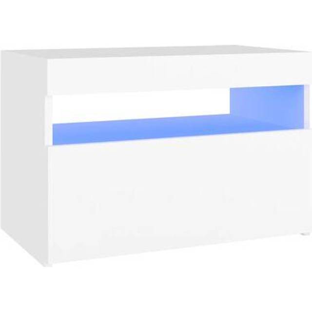 vidaXL Bedside Cabinet & LED Lights Concrete Grey 60x35x40 cm