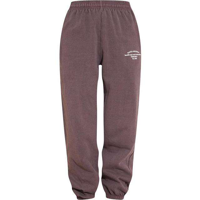 Dark Brown Santa Monica Washed Embroidered Joggers, Dark Brown - XS