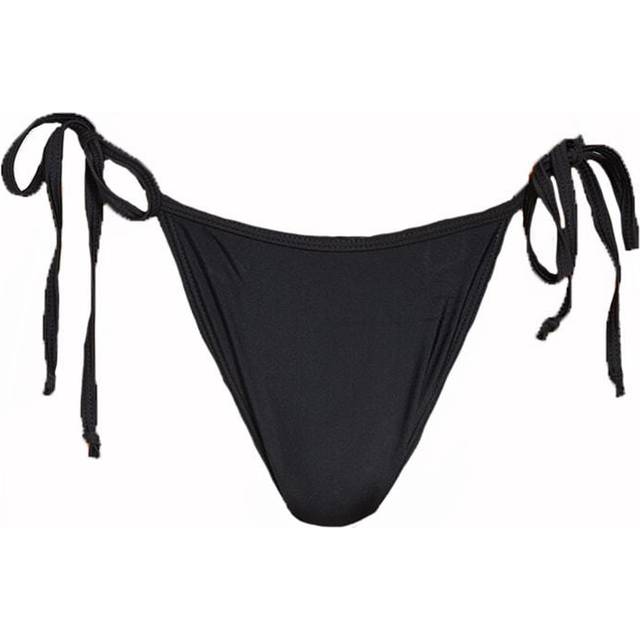 Black Mix & Match Tie Side Bikini Bottoms, Black - 4