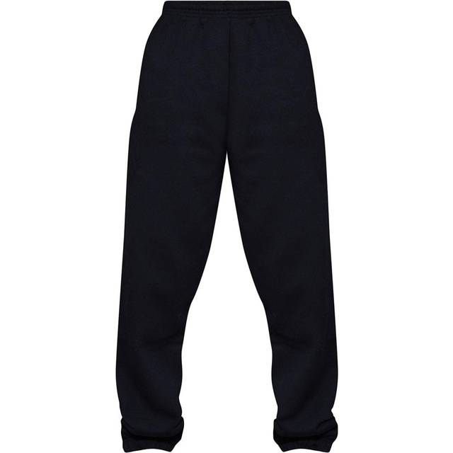 Black Sweat Cuffed High Waist Joggers, Black - L