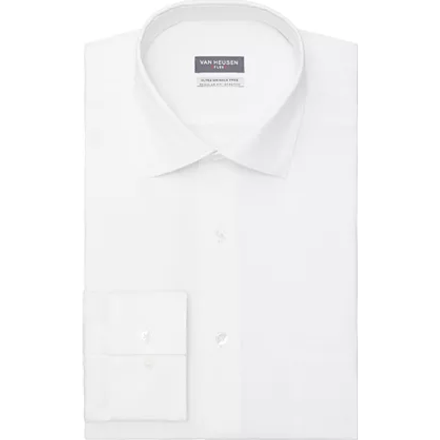 "Van Heusen Men's Dress Shirt Regular Fit Ultra Wrinkle Free Flex Collar Stretch  White  17""""""""-17.5"""""""" Neck 34""""""""-35"""""""" Sleeve"