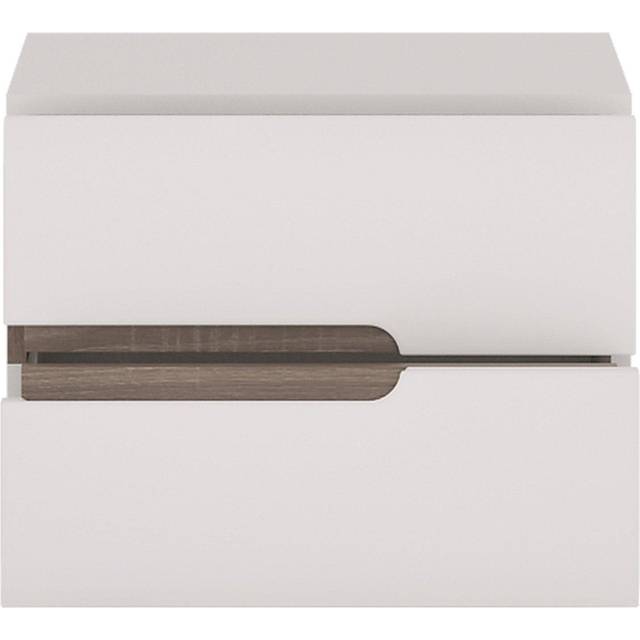 Chelsea White Gloss 2 Drawer Bedside Cabinet