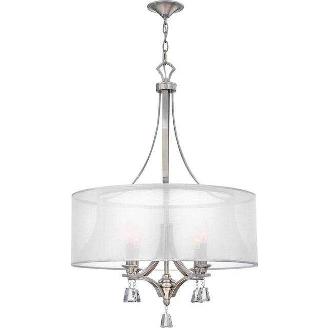Mime - 4 Light Multi Arm Ceiling Pendant Chandelier Brushed Nickel, E14 - Elstead