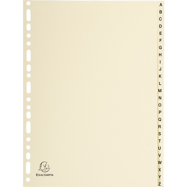 Exacompta A4 Printed Indices, 115 gsm, 26 part (A-Z), Ivory