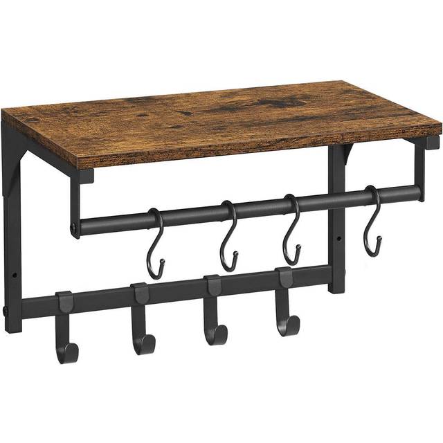Wall Coat Rack with 8 Hooks and Shelf