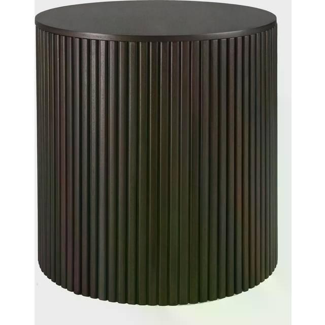 Ethnicraft - Roller Max Side Table - Varnished Mahogany - Dark Brown - Round - Removable Cover -40 x 40 cm - Sidobord - Alain Van Havre - Brun - Trä