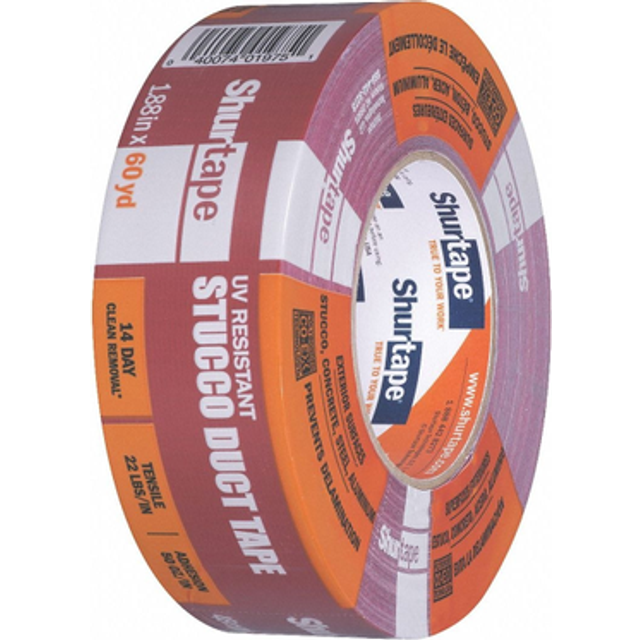 Shurtape PC 667 Specialty Grade  Outdoor Stucco Duct Tape  48mm x 55m  Red  1 Roll 100526