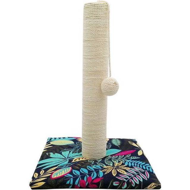 Color Leafs - Scratching Post for Adult, Large and Small Cats, Mat with Tree and Rope with Cat Calming Toy Ball, Cardboard Scratcher, Accessories and