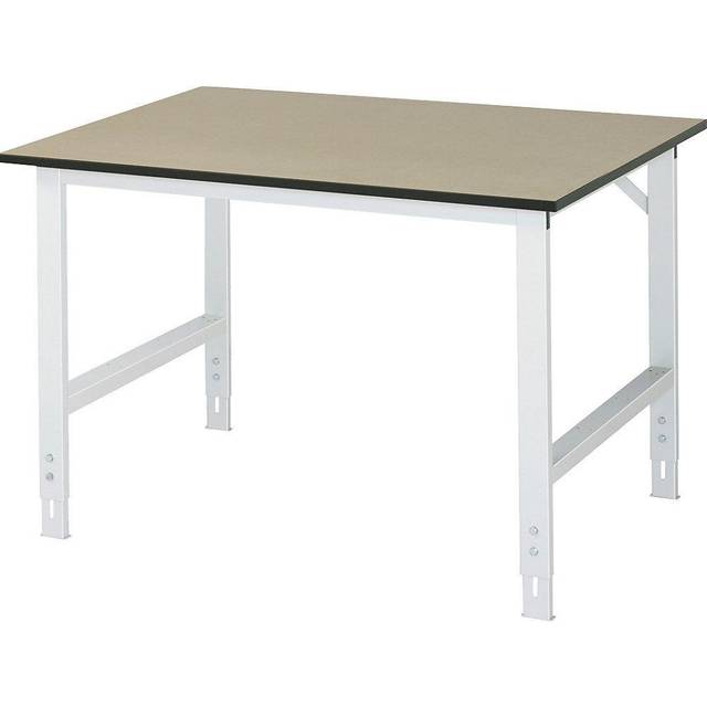 Arbeitstisch B1250xT1000xH760-1080mm, Arbeitsplatte MDF Gestell lichtgrau