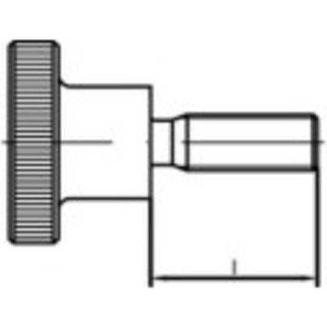 TOOLCRAFT 107539 Knurl Head Screws M4x6 Galvanised Steel 50 pieces