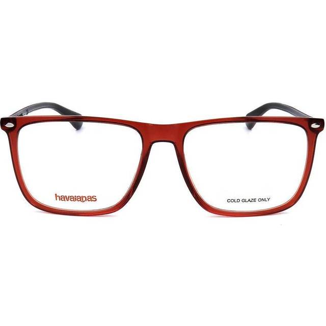 Havaianas PATACHO/V 0A4 Men's Eyeglasses Red Size 55 (Frame Only) - Blue Light Block Available - Transparent Red (55)