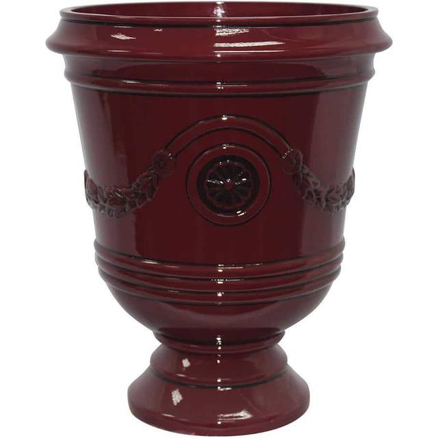 "Southern Patio 15"""" Diameter Porter Urn Planter  Oxblood Red"